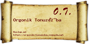 Orgonik Tonuzóba névjegykártya